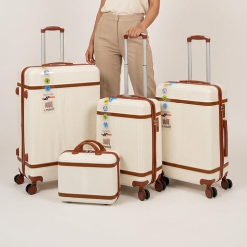 حقائب سفر أربع قطع لون بيج وكاكي | كوكليشن جديد