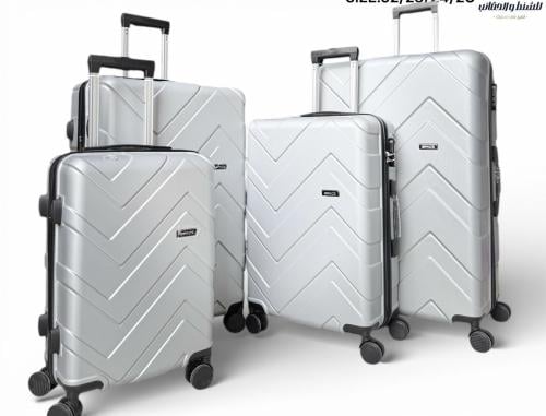 شنط سفر أربع قطع مقاسات كبيرة – سعة عالية سلفر | أ...