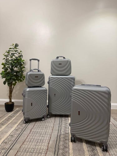 شنط سفر 5 قطع من أكيات للحقائب دبل كفرات | سلفر