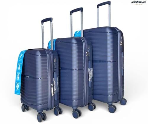 شنط سفر ثلاث قطع نيفي من مادة PP ضد الكسر – كفرات...