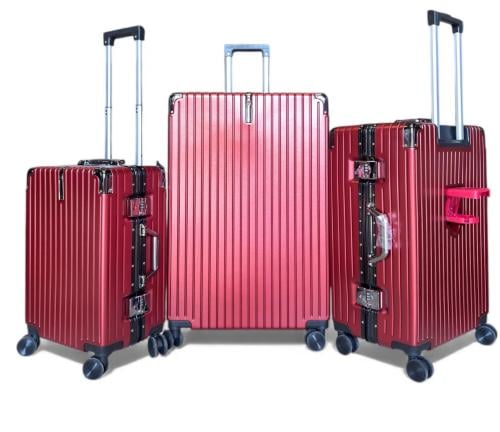 شنط سفر 3 قطع بوكس بدون سحاب(احمر) | امان اكثر