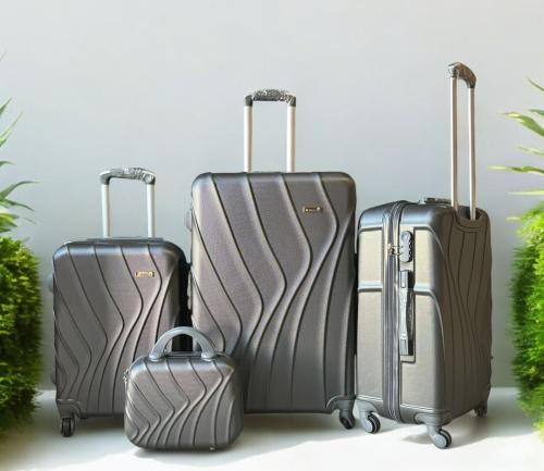 طقم شناط سفر 4 قطع مختلفة المقاسات | رصاصي غامق