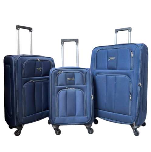 طقم شنط سفر قماش - ازرق