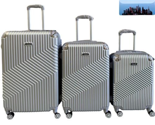 حقيبة سفر ثلاث قطع لون سلفر بدبل كفرات | عروض الصي...