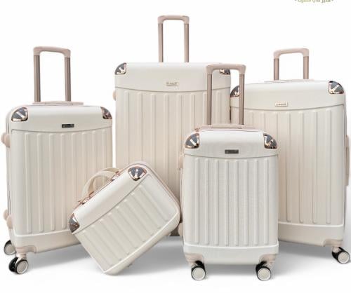 شناط سفر خمس قطع جميلة احجام كبيره | بيج