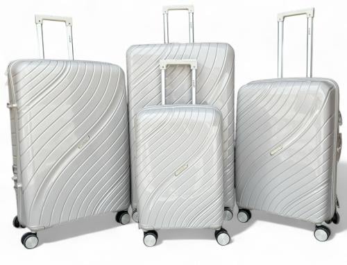 شنط سفر لون رصاصي فاتح اربع قطع مادة PP | ٣٢ انش !