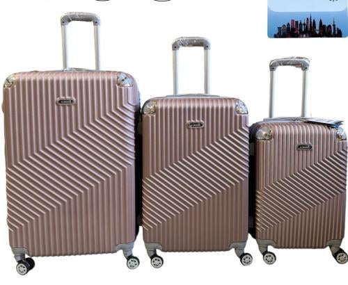 حقيبة سفر ثلاث قطع لون روز قولد بدبل كفرات | عروض...