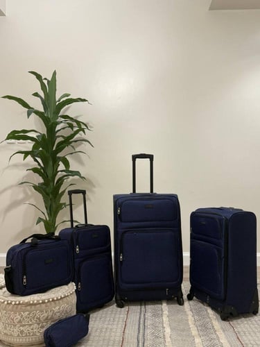 شنط سفر 5 قطع قماشية مع توسعة إضافية من اكيات للحق...