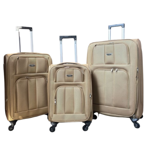 طقم شنط سفر قماش - بيج