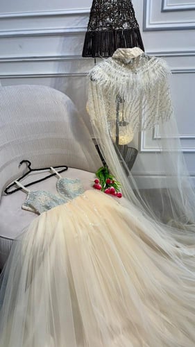 فستان نجمة السهره يميزك بالاطلالة المييزة والفخمه...