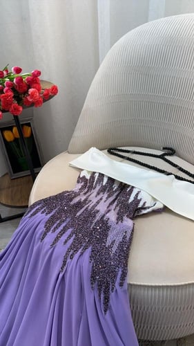 فستان الخامه /:شيفون جورجيت -بليسيا-تطريز يدوي دبل...