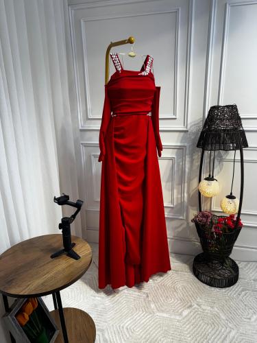 فستان الخامه: كريب استرتش+ تطريز يدوي كرستال