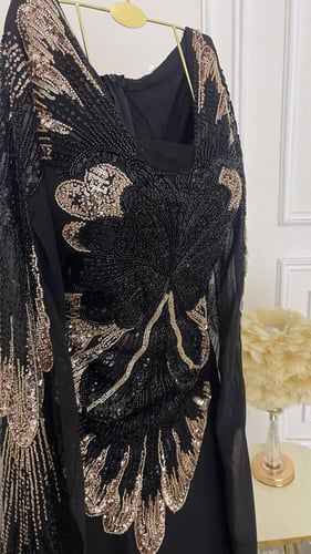 فستان سهرة أسود راقٍ بتطريز فخم – Black Luxury Emb...