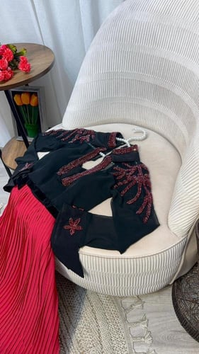 فستان العيد من الخامه / جورجيت شيفون طباعه + بليسي...