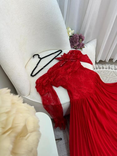 فستان خامه /: جورجيت -بليسيا دبل-تطريز يدوي -فصوص-...