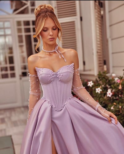 فستان الخامه: تفته ميكادو دبل كلوش+ كبس لولو