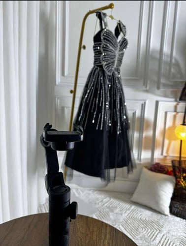 فستان تل + تفته سلا + تطريز يدوي مكثف