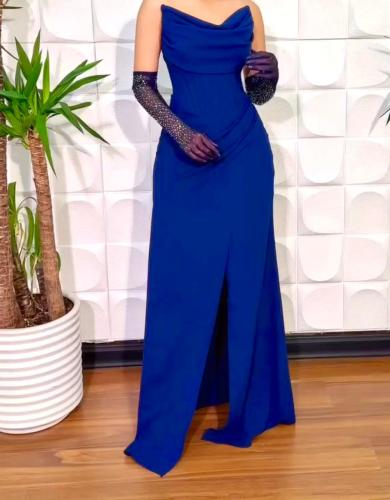 فستان شيفون جورجيت مبطن كامل+ كم تل تطريز فصوصI