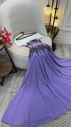 فستان الخامه /:شيفون جورجيت -بليسيا-تطريز يدوي دبل...