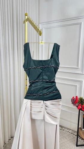 فستان سهرة بتصميم فيونكا ثنائي اللون – Bow Eleganc...