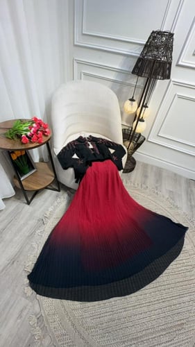 فستان العيد من الخامه / جورجيت شيفون طباعه + بليسي...