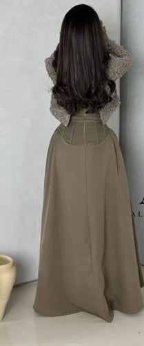 فستان سهرة مريم موكا دانتيل مطرز فاخر | فساتين هلو...