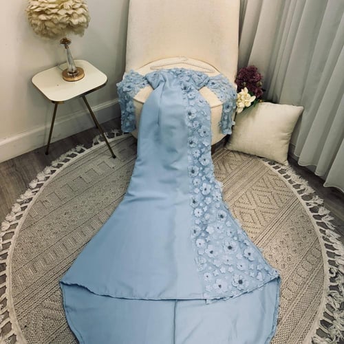 فستان الخامه /:باربي -تطريز ورد -دبل كلوش.