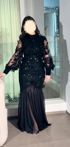 فستان سهرة أسود ملكي بتطريز فاخر – Black Royal Emb...