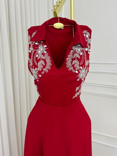 فستان الخامه:باربي-تطريز يدوي-كرستال