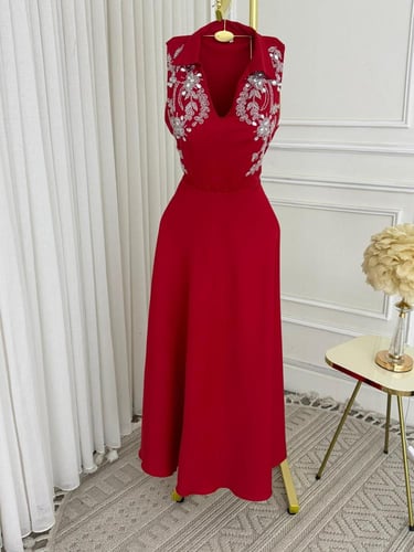 فستان الخامه:باربي-تطريز يدوي-كرستال