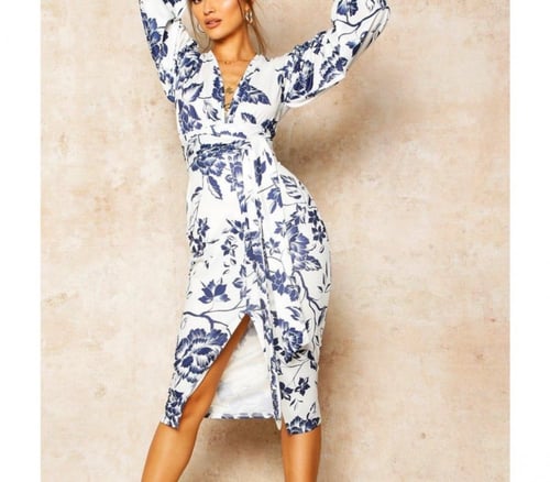 فستان بربطة خصر من بوهو