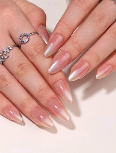 30 قطعة أظافر صناعية اظافر بيج