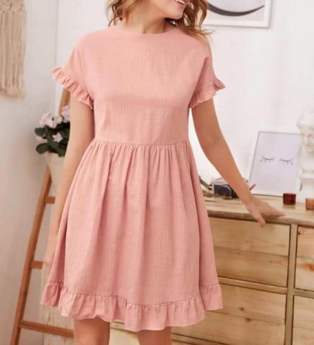 فستان ساده وردي