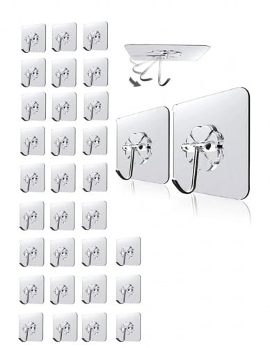 خطاف حائط شفاف قطعتين