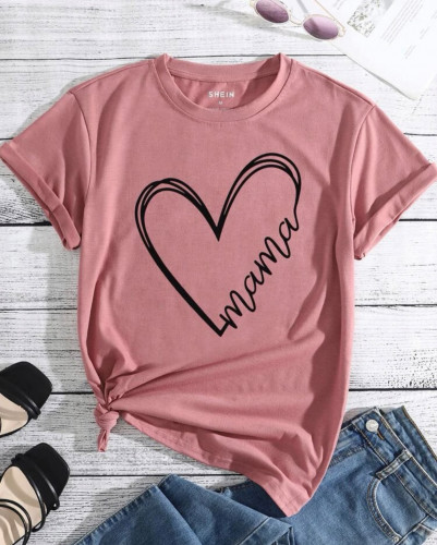 تي شيرت بطباعة قلب