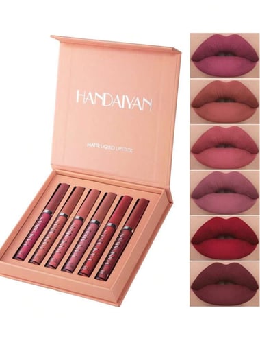 Set of 6 waterproof resistant lipsticks