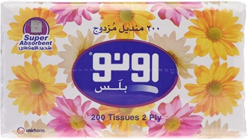 كرتون مناديل اونو بلس 200 منديل مزدوج 5 رابطة *10...