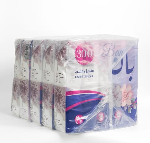 مناديل بان 300 منديل مفرد عبوة من 50 علبه
