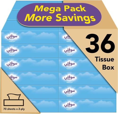 سوفتي مناديل وجه اقتصادية – عبوة 6 × (4+2 مجانًا)...
