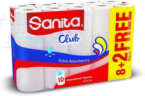 سانيتا كلوب ورق تنشيف 8 +2 رول