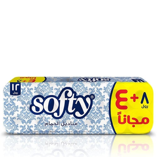 رول مناديل حمام سوفتي 8+4 مجاناً