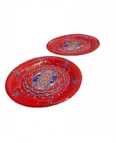 صحون رمضان ورقية صغيرة مدورة 6 قطع