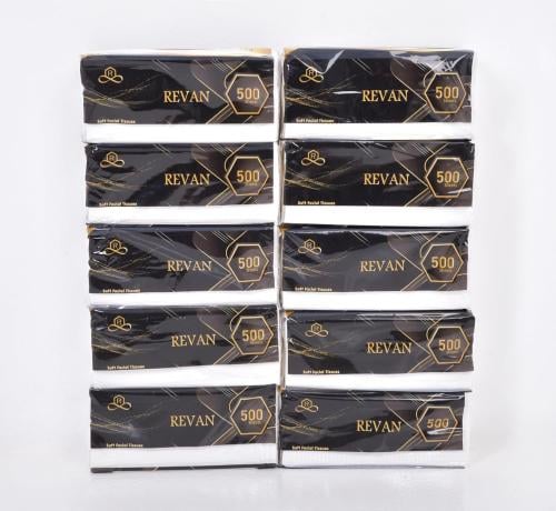 مناديل ريفان للوجه - طبقتين ناعمتين | 500 ورقة × 1...