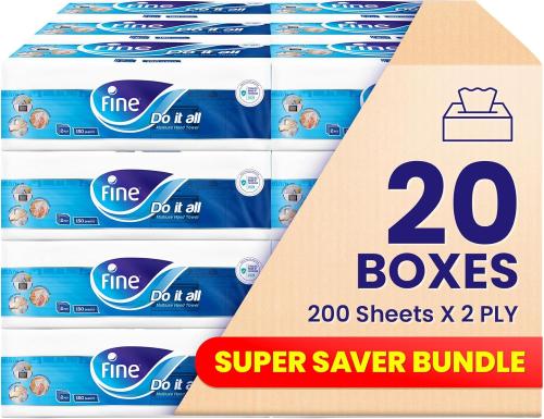 مناديل مطبخ فاين 2 طبقة × 150 ورقة – 20 لفة لتنظيف...