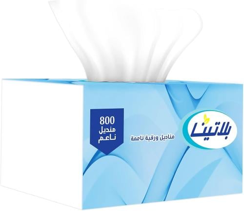 مناديل بلاتينا للوجه 800 منديل × 10 عبوات – بيضاء...