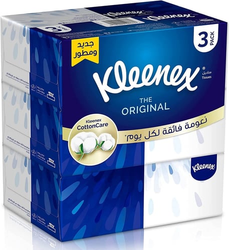 كلينكس مناديل أصلية 152 منديل مزدوج ، 3 علب