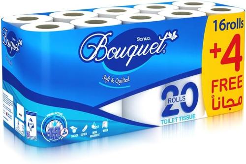 سانيتا بوكيه ورق حمام 20 رول - نعومة مزدوجة وراحة...