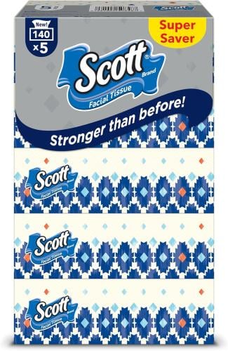 مناديل الوجه سكوت Scott بطبقتين ناعمتين – عبوة 5×1...