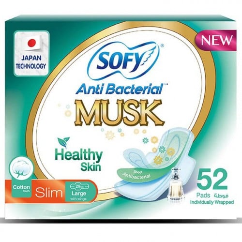 سوفي فوط نسائية ضد البكتيريا برائحة المسك، كبيرة م...