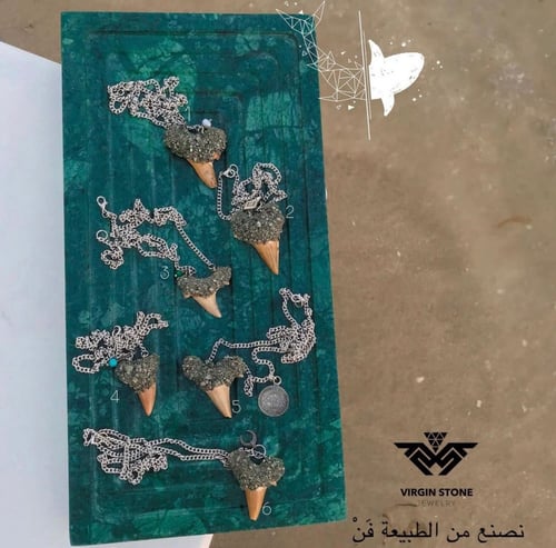 سن قرش مطعّم بحجر البايرايت